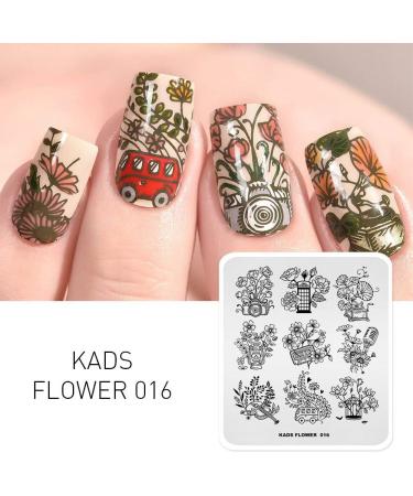 Alexnailart Nail Stamping Plate FL016 - Multi-Pattern Stamping Template for Image Print Nail Art Design - Nail Stamper & Scraper Nails Tool - Buy Online on SooperMarket.com