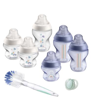 Tommee Tippee Closer to Nature Baby Bottle Starter Set Breast-Like Teat with Anti-Colic Valve Mixed sizes Blue