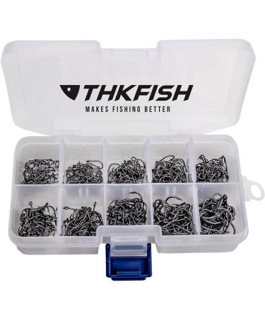 Thkfish Carbon Steel Fishing Hook Set - 500 Eyeless & Eyes Hooks in Plastic Box | 10 Sizes Fishing Accessories for International Shipping - Buy Online on SooperMarket.com