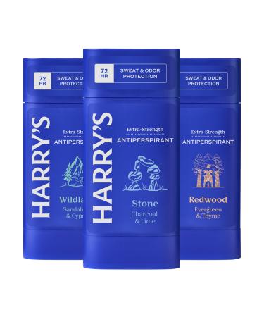 Harry's Extra-Strength Antiperspirant Deodorant for Men Variety Pack - Stone Redwood Wildlands (3 Count) Antiperspirant Variety Pack