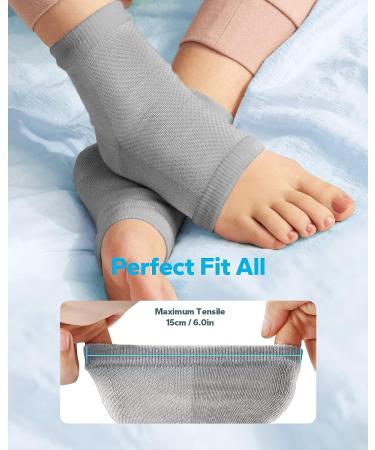 MoistMate Heel Socks for Dry Cracked Feet - Foot Care Repair and Moisturizing - Aloe Spa Socks for Men and Women (Grey, 2 Pairs) - Buy Online on SooperMarket.com