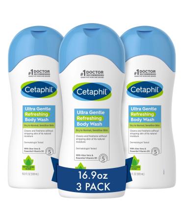 Cetaphil Ultra Gentle Refreshing Body Wash Refreshing Scent 16.9 fl oz (500 ml)