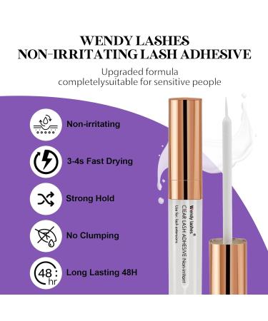 Premium Lash Glue - Fast Drying Clear Adhesive for Cluster & Strip Eyelash Extensions (5ML) - Strong Hold & Sensitive Formula - Buy Online on SooperMarket.com