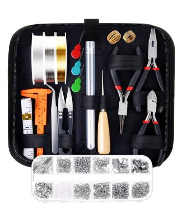 PAXCOO Jewelry Making Supplies Kit with Jewelry Tools  Jewelry Wires and Jewelry Findings for Jewelry Repair and Beading