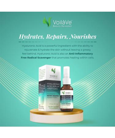 VoilaVe Hyaluronic Acid Serum | Anti-Aging & Hydrating Face Serum with Vitamin C | Reduce Dark Spots & Acne | Wrinkle-Reducing & Brightening 1 Oz - Buy Online on SooperMarket.com