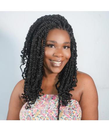 ToyoTress Marley Hair Crochet Braids - 14 Inch 6 Packs 1B Natural Black , Afro Kinky Curly Marley Twist Braids Synthetic Twist Crochet Braiding Hair Extensions (14 inch,1B-6P)) 14 Inch (Pack of 6) 1B
