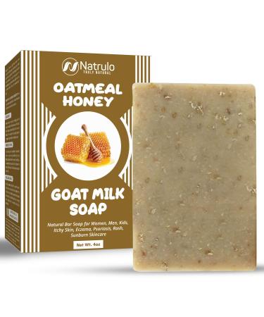 Cactus Honey & Oats Goat's Milk Soap Bar 4 oz – Natural Bar Soap for Women, Men, Kids, Itchy Skin, Eczema, Psoriasis, Rash, Sunburn Skincare – Calming Colloidal Oatmeal Face Cleanser & Body Wash