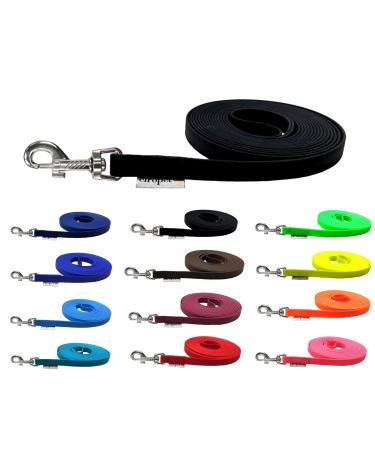 Terrified leash for dogs Biothane dog leash medium / large dogs width 16mm / 3m / 5m / 10m / 15m (1.30m with hand loop black) 1.30m with hand loop black