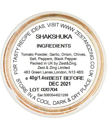 Zest & Zing Shakshuka 40g Spice Blend - Premium, Fresher & Convenient Stackable Jars - Buy Online on SooperMarket.com
