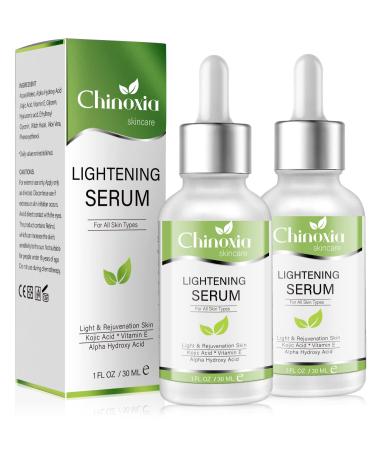 Dark Spot Corrector Remover for Face and Body, Skin Brightening Serum with Kojic Acid, Fade Dark Spots Hyperpigmentation and Melasma - 1 OZ (Pack of 2)