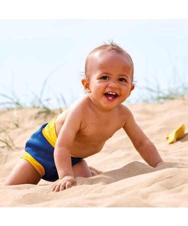 Splash About Baby & Toddler Happy Nappy Reusable Swim Nappy Navy/Yellow 0-3 Months | Best Swim Nappy for Infants - Buy Online on SooperMarket.com