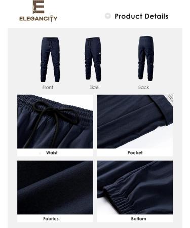Elegancity Mens Cargo Trousers Regular Fit Drawstring Sweatpants with Pockets (38-46) - A-blue - Buy Online on SooperMarket.com