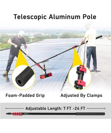 Window Cleaning Pole photovoltaic cleaner Window Cleaning Water-fed Pole Outdoor Window Cleaning Pole Window Cleaning Telescopic Pole Water Fed Brush Squeegee Water Fed Brush W/Squeegee 55cm Brush Head 9M/30FT - Buy Online on SooperMarket.com