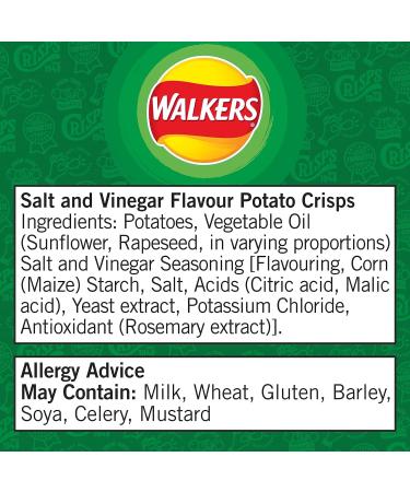 Walkers Salt & Vinegar Crisps 32x32.5g (Wholesale Box) Salted 32.5 g (Pack of 32) - Buy Online on SooperMarket.com