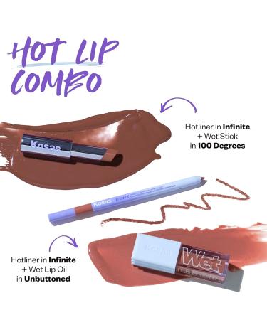 Kosas Hotliner Retractable Lip Liner Pencil - Hydrating Long-Lasting Creamy Texture with Brush & Sharpener - Infinite Warm Pinky Brown - Perfect for Plumping Lips - Buy Online on SooperMarket.com
