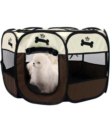 Pet Portable Foldable Playpen  Exercise 8-Panel Kennel Mesh Shade Cover Indoor/Outdoor - Buy Online on SooperMarket.com