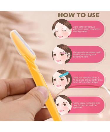 Soft N Style Ladies Eyebrow Grooming Razors - Set of 3 Multicolor Shavers for Perfect Eyebrows | International Shipping - Buy Online on SooperMarket.com