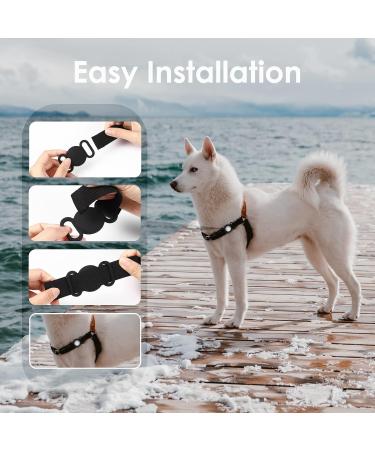 Wallfid Airtag Dog Collar & Silicone GPS Tracker Cover Anti-Loss Pet Accessory for Cats & Dogs (Black & White) - Buy Online on SooperMarket.com