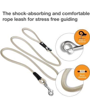 Stretch Comfort Leash - Light Tan | Premium Dog Leash for Ultimate Comfort | International Shipping Available - Buy Online on SooperMarket.com