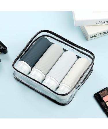 Gemice Travel Bottles for Toiletries CAA Approved 90ml Silicone Travel Bottles BPA Free Leak Proof Squeezable Travel Size Containers Travel Accessories for Shampoo Conditioner Lotion (4 Pack) Grey - Buy Online on SooperMarket.com