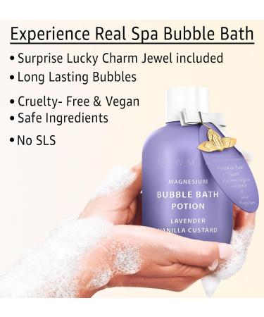Luxury Magnesium Bubble Bath Lavender Vanilla - Moisturizing Stress Relief for Women - Spa Self Care Gift for Birthday & Christmas - Buy Online on SooperMarket.com
