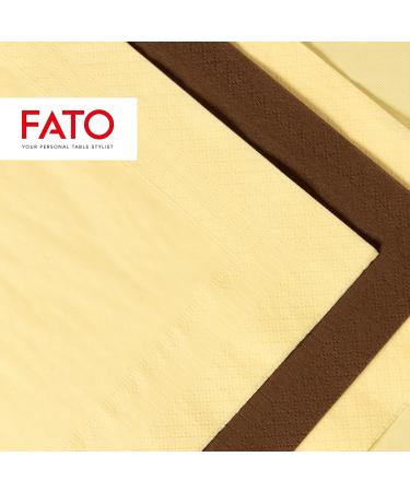 FATO Disposable Napkins - 50 Pack 33x33cm Champagne Color 2-Layer 100% Pure Cellulose for Lunch & Buffets - Eco-Friendly FSC Certified - Buy Online on SooperMarket.com