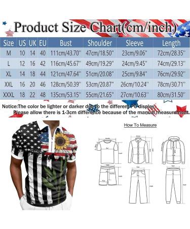 Men's 2023 Summer Polo Tops: 4th of July American Flag Zipper Up Polo Shirt - C-blue 3X-Large - Buy Online on SooperMarket.com