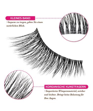 Dyafin 3D Eyelash Set - 8 Pairs of Natural Reusable Handmade Fake Lashes | Lightweight & Comfortable - Buy Online on SooperMarket.com