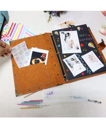 ZEEYUAN Leather Scrapbook Album - 60 Pages Love Memory Photo Album 8.5x11 | Travelling Journal & Family Scrapbook Kit - Perfect Gift for Couples, Anniversary, Wedding - Grayish-blue - Buy Online on SooperMarket.com
