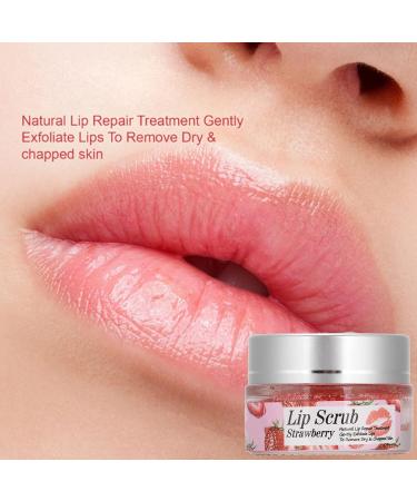 Lip Scrub Strawberry Exfoliator for Dry, Cracked Lips - Natural Care Cream for Brightening Dark Lips - Buy Online on SooperMarket.com