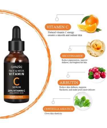 Tongyend Vitamin C Face Serum 20% Vitamin C Serum for Face Organic Vitamin C Anti Aging Serum for Face Collagen Serum for Face Fades Dark Spot Boost Skin Collagen Hydrate & Brighten - Buy Online on SooperMarket.com