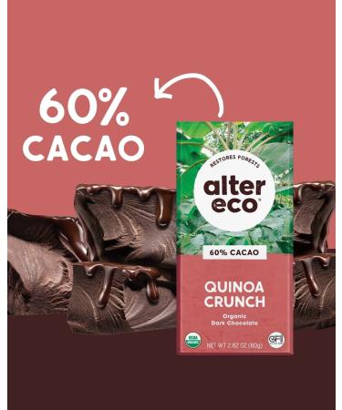 Alter Eco Dark Chocolate Bars - Pure Dark Cocoa | Fair Trade Organic | Non-GMO & Gluten-Free | 2-Pack Dark Quinoa Crunch - Buy Online on SooperMarket.com