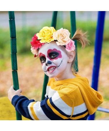 Halloween Temporary Face Tattoos - Day of the Dead Headband & Costume Tattoos Set - Buy Online on SooperMarket.com