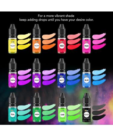 VIVID 12 x 10ml Edible Food Colouring Set - Liquid Colours Kit for Baking & Decorating - Neon Dye for Eggs & Slime - Made in UK - Buy Online on SooperMarket.com