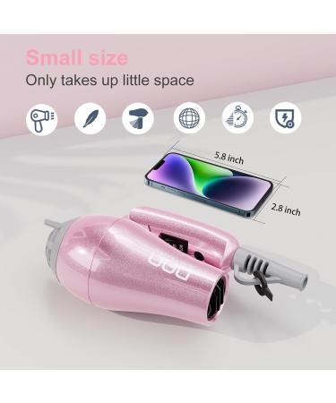 DAN Technology Hair Styling Set - Travel Hair Dryer Mini Flat Iron Curling Iron European Plug Dual Voltage - Portable & Stylish in Pink - Buy Online on SooperMarket.com