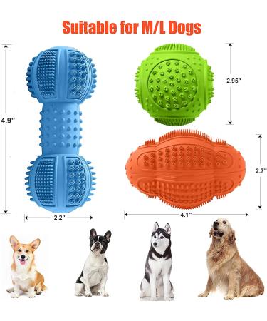 LUKITO Indestructible Dog Toys Dog Toys Indestructible for Dog Birthday Dog Chew Toys for Aggressive Chewers Tough Dog Toys for Medium/Large Dogs Dog Toys for Boredom with Rubber(3 Pack) colourful - Buy Online on SooperMarket.com