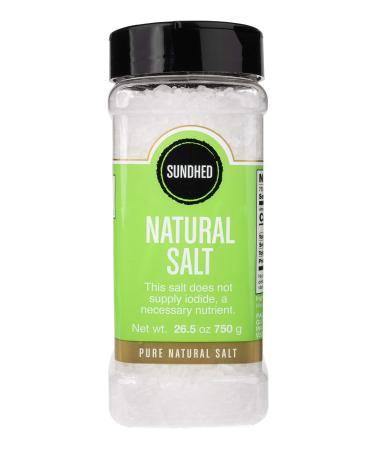 Sundhed Natural White Salt (Coarse) in Refill | 750 Grams (26.45 oz) | Mineral Salt - Kosher Certified - Gourmet Salt - No Additives