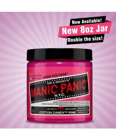 Manic Panic 8oz High Voltage Classic Cream Hair Dye (Cotton Candy Pink) - Vibrant Color Formula - Buy Online on SooperMarket.com