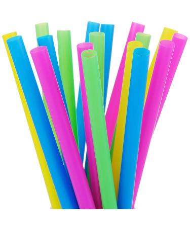 ALINK 100 Extra Large Plastic Bubble Tea Smoothie Straws, 1/2" Wide X 8 1/2" Long Wide Boba Straws 12mm Extra Wide