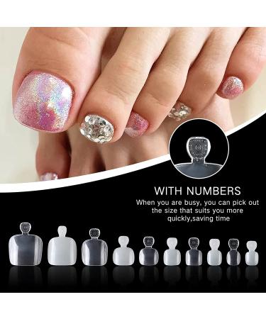 AORAEM 1000PCS False Toenails - Clear and Natural Full Cover Press On Toe Nails - 10 Sizes with Box for Acrylic Tips and Nail Art - Buy Online on SooperMarket.com