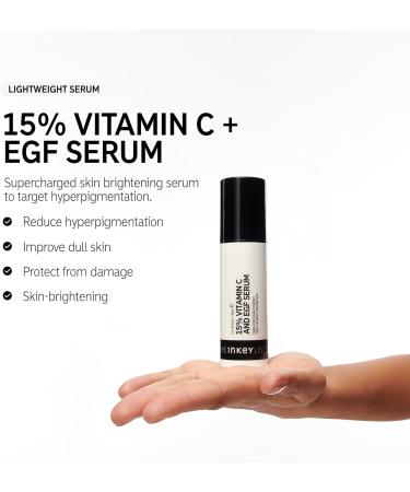 The INKEY List 15% Vitamin C and EGF Serum 30ml - Intensively Brightens All Skin Types - Buy Online on SooperMarket.com
