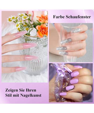 Poly Nail Gel Starter Set with 36W UV/LED Lamp | Phoenixy Blu Purple 6 Colors Base & Top Coat Perfect Gift! - Buy Online on SooperMarket.com
