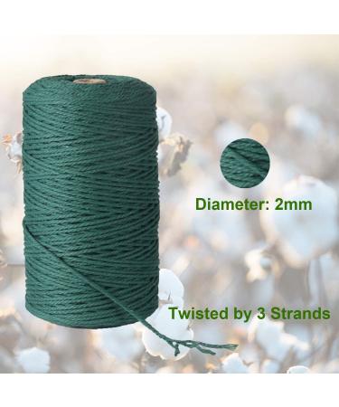 ZOUTOG 2mm x 328 yd 100% Natural Cotton Macrame Cord for Handmade Plant Hanger, Wall Hanging, Craft Making - Dark Green - Buy Online on SooperMarket.com