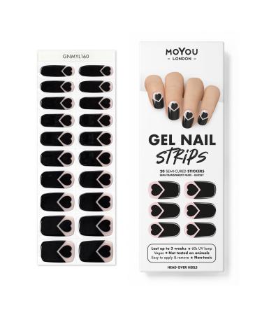 MOYOU LONDON Semi Cured Gel Nail Strips 20 Pc. Gel Wraps for Nails Get 1 Free UV Lamp When You Get 3 or More Easy Apply & Remove for Salon-Quality Manicure -Head Over Heels