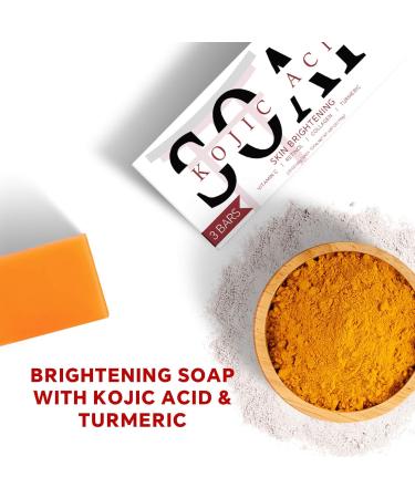 Buy Kojic Acid & Turmeric Soap Bar - Fresh Citrus Scent Vitamin C Shea Butter - Gentle Face & Body Cleanser (3 Pack) - International Shipping Available - Buy Online on SooperMarket.com