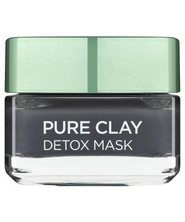 L'Oreal Paris Pure Clay Black Charcoal Detox Face Mask Deep Cleansing Skin Care All Skin Types 50 Ml