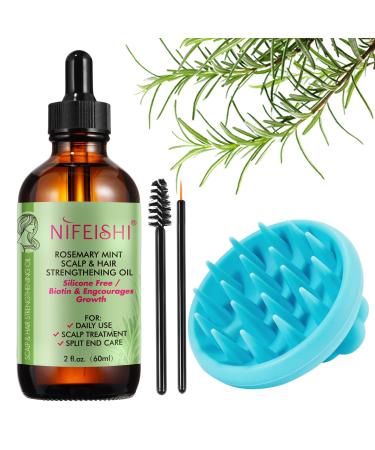 Rosemary Oil for Hair Growth Rosemary Essential Oil for Hair Nourishes Scalp Stimulates Hair Growth 100% Organic Rosemary Oil With Scalp Massager