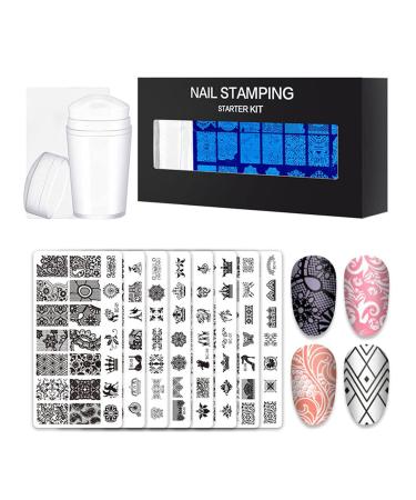 Wirlsweal Nail Art Template Set - DIY Steel Stamp Plate Kit for Nail Salon Decorations - Buy Online on SooperMarket.com