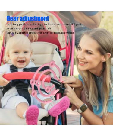 Topincn Pink Silicone Pacifier Clips Adjustable Baby Bottle Straps & Toy Seat Belts - Stretchy Bite Ring Dishwear for Strollers - Buy Online on SooperMarket.com