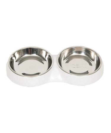 Catit Shallow Double Food Bowl White White Single